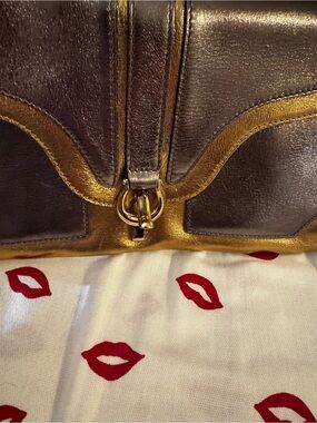 Vintage Kate Spade gold and copper Sutton Metallic leather disco shiny Y2K Rare